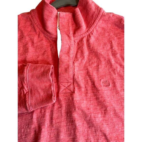 Southern Tide Mens Long Sleeve‎ Pullover Shirt Size Medium 100% Cotton Orange - Picture 1 of 4